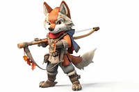 Wolf hunter weaponry clothing figurine.