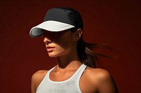 Sportive woman wearing black cap