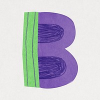 Letter B, cute paper cut alphabet illustration