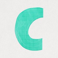 Letter C, cute paper cut alphabet illustration