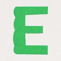 Letter E, cute paper cut alphabet illustration