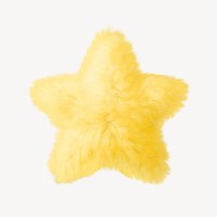 Yellow star in fluffy 3D shape illustration