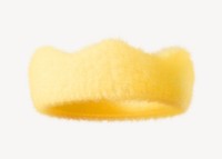 Yellow crown in fluffy 3D shape illustration