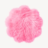 Pink explosion bubble in fluffy 3D shape illustration