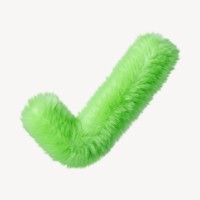 Green right mark in fluffy 3D shape illustration