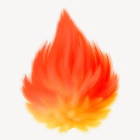 Orange fire in fluffy 3D shape illustration