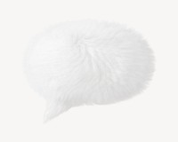 White speech bubble in fluffy 3D shape illustration