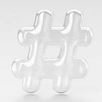 Hashtag sign in 3D bubble illustration