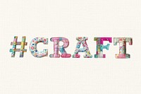 Craft word in fabric stitch alphabets