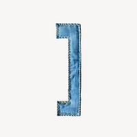 Square bracket  sign in fabric stitch design