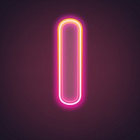 Letter l in neon gradient pink font illustration