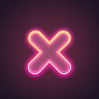 Letter x in neon gradient pink font illustration