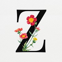 Letter Z floral font
