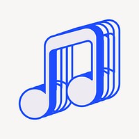music note blue layer icon illustration