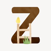 Letter Z cute farm font
