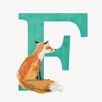 Letter F watercolor animal font