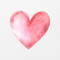Red heart in watercolor illustration
