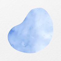Blue blob shape in watercolor illustration