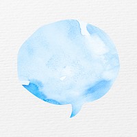 Blue speech bubble in watercolor illustration