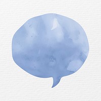 Blue speech bubble in watercolor illustration