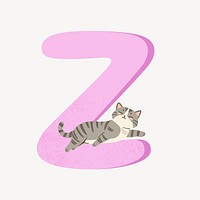 Letter Z cute cat font