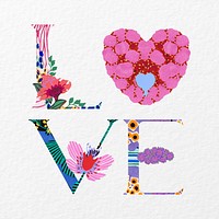 Love word in Seguy Papillons illustration