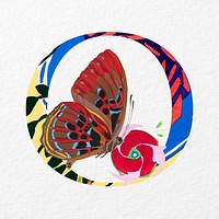 Letter O in Seguy Papillons art alphabet illustration