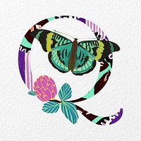 Letter Q in Seguy Papillons art alphabet illustration