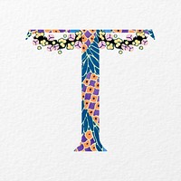 Letter T in Seguy Papillons art alphabet illustration