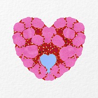 Vintage pink heart in Seguy Papillons art illustration