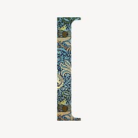 Vintage botanical patterned font, inspired by William Morris