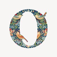 Letter O botanical pattern font, inspired by William Morris