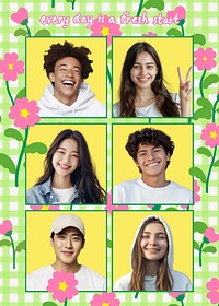 Cute floral people photo collage