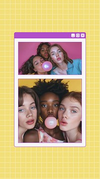 Retro yellow website photo collage