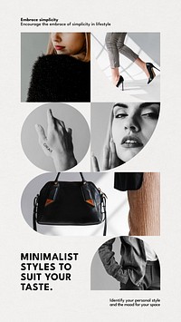 Minimal fashion photo collage psd