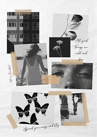 Black & white lifestyle photo collage