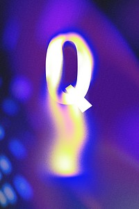 Letter Q, fluid neon font illustration