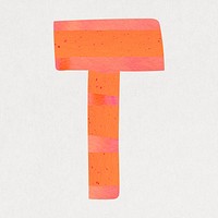 Letter T, cute paper cut alphabet illustration