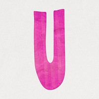 Letter U, cute paper cut alphabet illustration