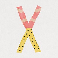 Letter X, cute paper cut alphabet illustration