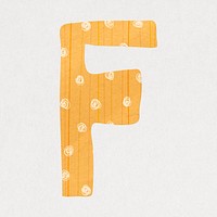 Letter F, cute paper cut alphabet illustration