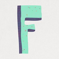 Letter F, cute paper cut alphabet illustration