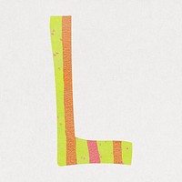 Letter L, cute paper cut alphabet illustration