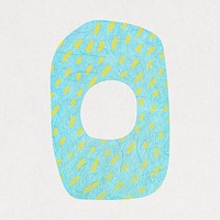 Letter O, cute paper cut alphabet illustration