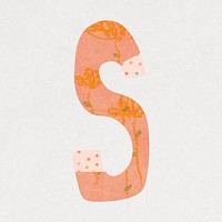Letter S, cute paper cut alphabet illustration