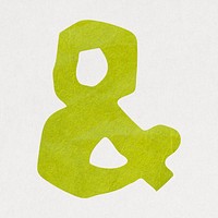 Ampersand sign, cute paper cut symbol illustration