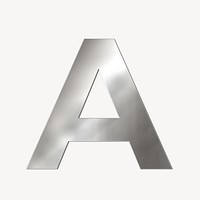 Simple alphabet a silver metallic font