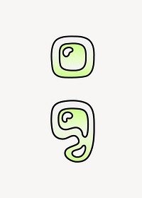 Gradient green semicolon sign illustration
