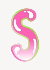 Letter S cute cute funky pink font illustration