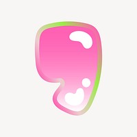 Apostrophe  sign, cute pink funky illustration